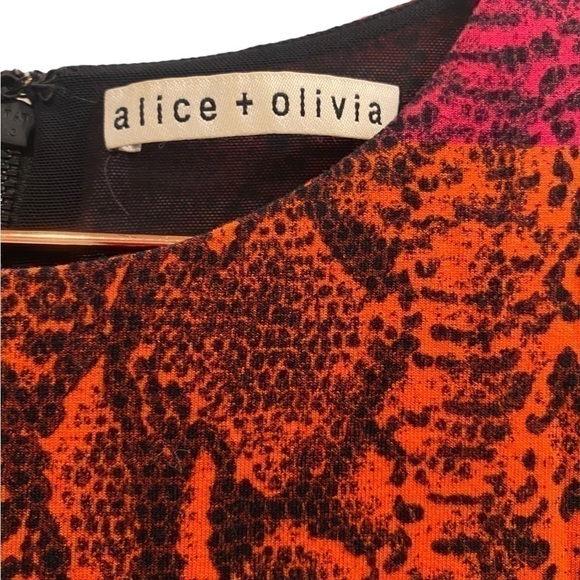 ALICE + OLIVIA Delora Rainbow Snake Print Midi Dress VGUC - Picture 11 of 16